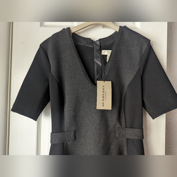 Burberry Grey & Black Short Sleeve Sheath Dress Size 6 us New with tag - Picture 2 of 8